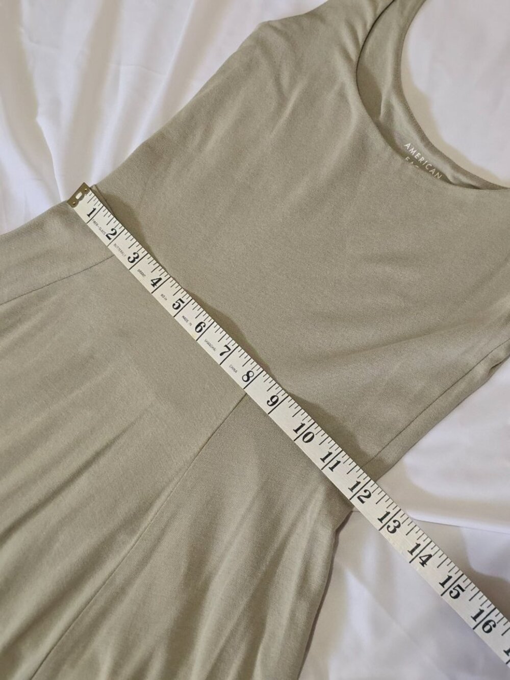 American Eagle Scoop Neck Midi Dress in Olive (Small) - Summer Dress - Picture 6 of 10